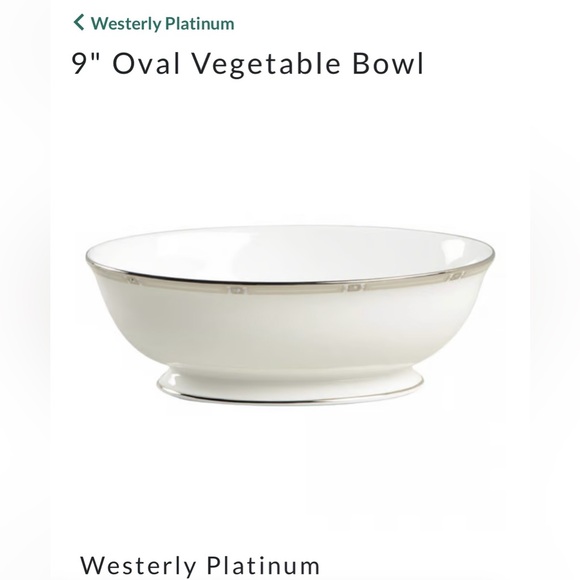 LENOX Fine Bone China Oval “Westerly” Platinum Vegetable Bowl - Picture 5 of 16